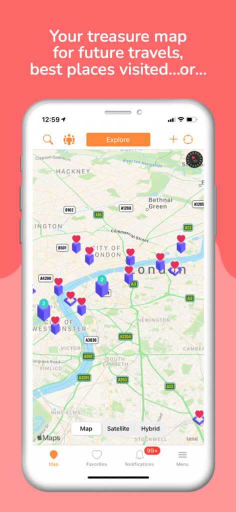 Your Treasure Map full of favorite places